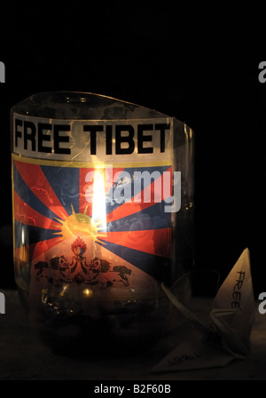 Veglia a lume di candela, Free Tibet Foto Stock