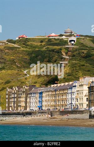 Aberystwyth Ceredigion west coast mid Wales UK 2008. Cliff elettrica ferroviaria "Constitution Hill' 2000s HOMER SYKES Foto Stock