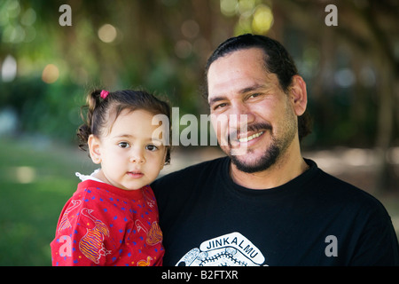 Aborinal padre e figlio Foto Stock