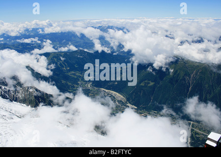 Vista da Aigulle Du Midi, Chamonix Mont-Blanc, Francia Foto Stock