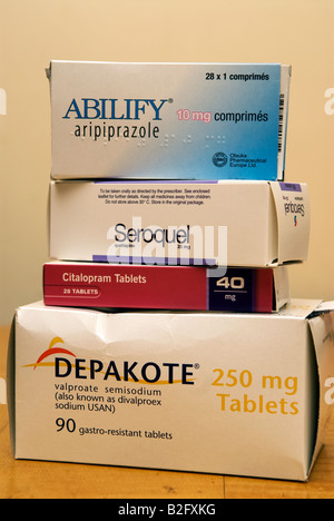 Disturbi psichiatrici farmaci prescritti per il trattamento della depressione. Foto Stock