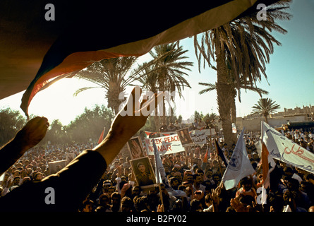 Anti-america dimostrazione in maan, Giordania, durante la crisi del Golfo Foto Stock