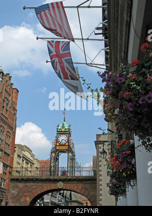 L'orologio città di Chester Inghilterra England Regno Unito Regno Unito Foto Stock