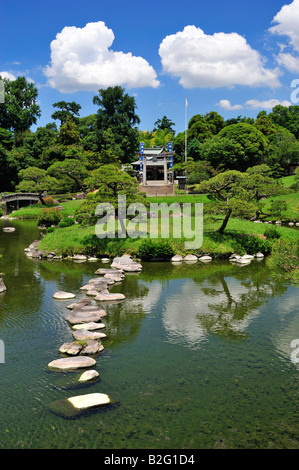 Suizen ji jojuen giardino, kumamoto, Prefettura di Kumamoto, Kyushu, Giappone Foto Stock