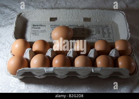 Panettiere dozzina organica marrone uova Foto Stock