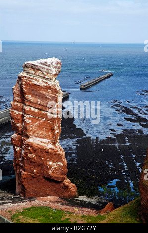 Birdrock lange anna Helgoland Schleswig Holstein landmark Germania vista panoramica mare Foto Stock