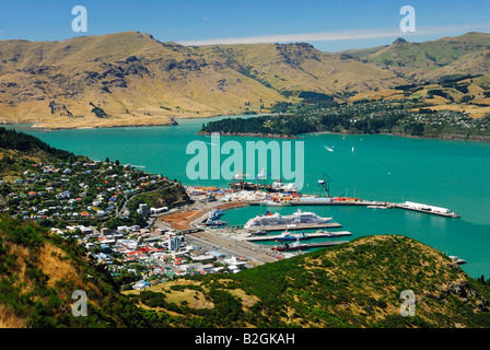 Lyttelton Harbour banche Lyttelton Christchurch Canterbury southisland nuova zelanda Foto Stock