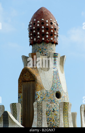 Parco Guell dettagli barcellona mosaico Foto Stock