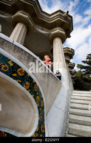 Parco Guell Barcellona dettagli Foto Stock