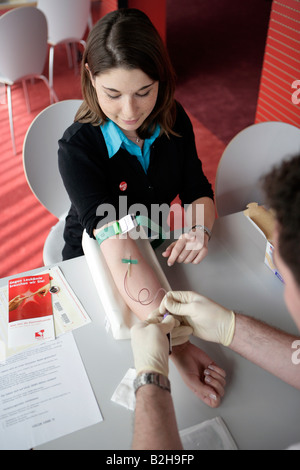 La donazione di sangue per le cellule staminali Foto Stock