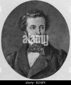 Pushkin, Alexander Sergeyevich, 26.5.1799 - 29.1.1837, autore/scrittore russo, ritratto, incisione, 19th secolo, , Foto Stock