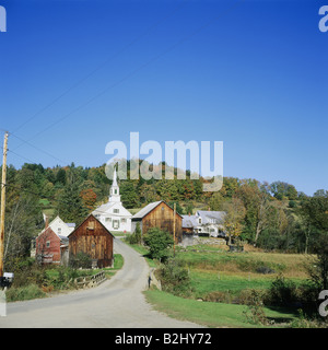 Geografia / viaggi, STATI UNITI D'AMERICA, Vermont South Woodbury, viste in prospettiva di un villaggio, stagioni autunno, idilliaco, idillio, tipico, luogo, pla Foto Stock