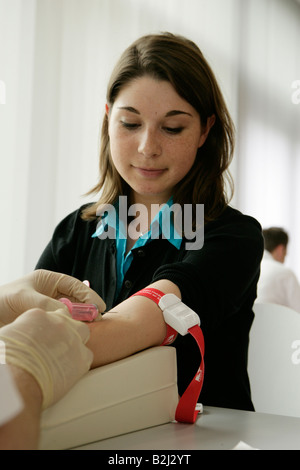 La donazione di sangue per le cellule staminali Foto Stock