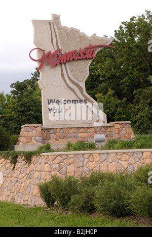 Benvenuti al segno del Minnesota USA Foto Stock
