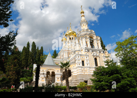 San Alexander Nevsky's Cathedral di Yalta, Crimea, Ucraina Foto Stock