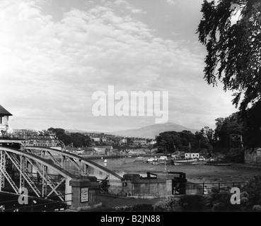 Geografia / viaggio, Gran Bretagna, Galles, città, Caernarfon (formely Caernarvon), viste della città / città, 1950s, Foto Stock