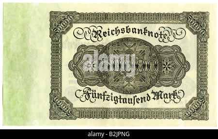 Moneta, banconote, Germania, Reichsbank 50000 Mark bank note, Berlino, 19.11.1922, Foto Stock