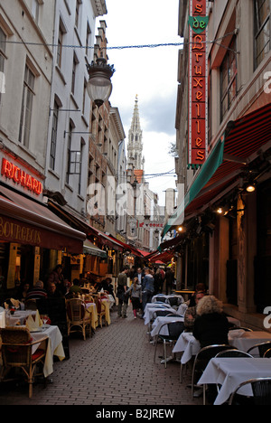 Ristoranti a Butcher street Bruxelles Belgio Foto Stock