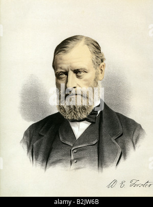 Forster, William Edward, 11.7.1818 - 6.4.1886, industriale britannico, politico, ritratto, litografia, colorato, Inghilterra, 19th secolo, Foto Stock