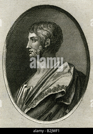 Alcibiades, circa 450 - 404 BC, uomo politico ateniese, generale, ritratto, acciaio, incisione del XIX secolo, l'artista del diritto d'autore non deve essere cancellata Foto Stock