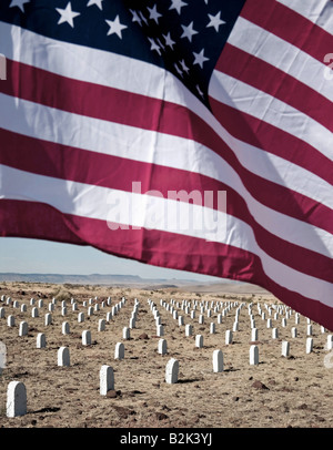 Arlington Southwest prima di veterani di guerra permanente per la pace memorial fatta di 355 dipinte di bianco gli oggetti contrassegnati per la rimozione definitiva Foto Stock