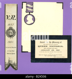 Lutto al negozio di souvenir sulla morte della regina Victoria 1901 Foto Stock