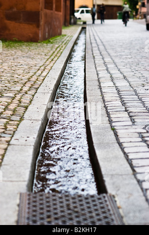 Grondaie ("Bächle") in Freiburg Foto Stock
