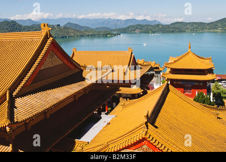 Taiwan, Wen Wu tempio, Sole Luna Lago Foto Stock