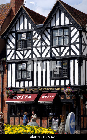 Costa coffee shop, Stratford upon Avon, Warwickshire, Inghilterra, Regno Unito Foto Stock