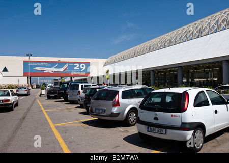 Poster pubblicitario di AirBerlin all'aeroporto di Palma de Mallorca, Spagna Foto Stock