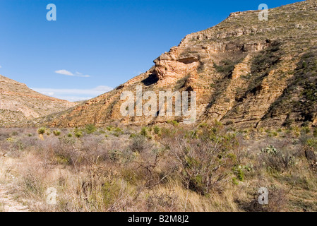 Ultima possibilità canyon sottostante Sitting Bull scende Lincoln National Forest vicino a Carlsbad Eddy Co Nuovo Messico USA Foto Stock