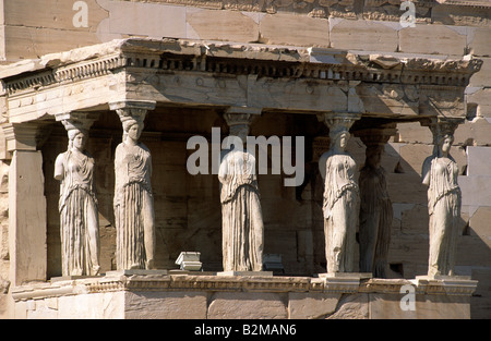 Grecia, Atene, Acropoli, Eretteo, Cariatidi Foto Stock
