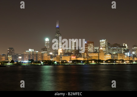 Chicago di notte Foto Stock