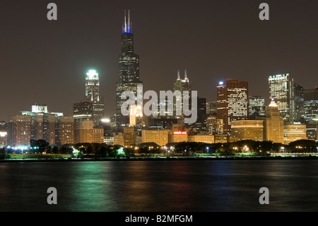 Chicago di notte Foto Stock