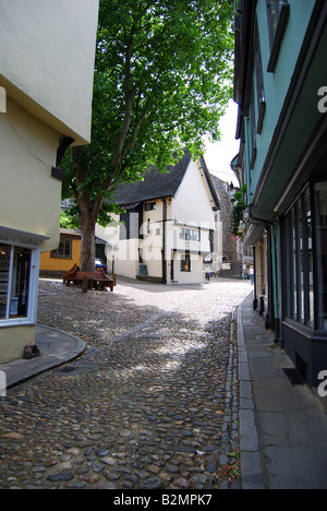 Strade medievali, olmo Hill, Norwich, Norfolk, Inghilterra, Regno Unito Foto Stock