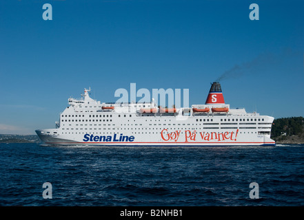 Lo svedese della nave traghetto Stena Saga di Stena Line sul suo modo di Oslo Foto Stock