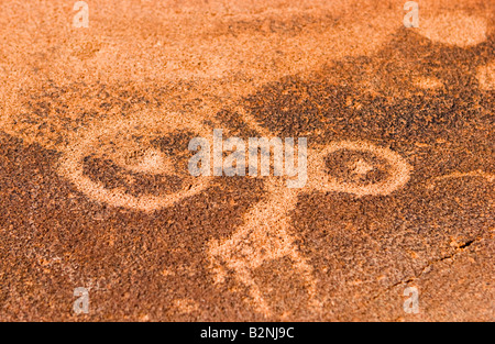 Antica arte rupestre di Twyfelfontein, Namibia Foto Stock