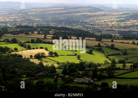 Corvedale Shropshire visto dal marrone Clee Hill Foto Stock