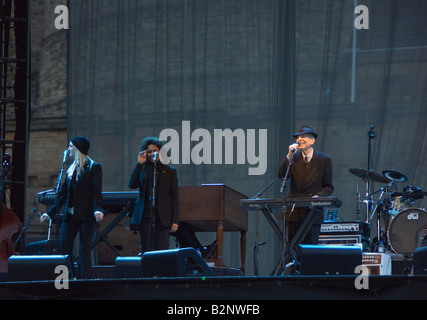 Leonard Cohen 2008 concert tour castello di Edinburgo Foto Stock