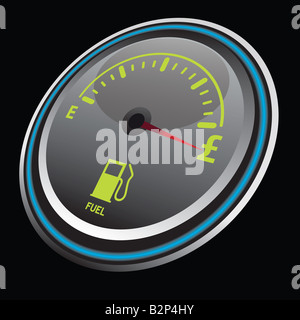 Indicatore di livello carburante illustrazione che mostra il prezzo del gas Foto Stock