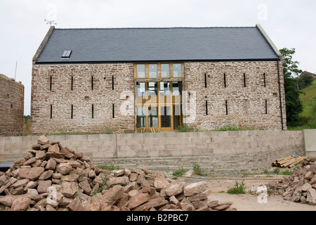 Farm Barn convertito con buon gusto per abitazione domestica Hoarwithy Herefordshire UK Foto Stock