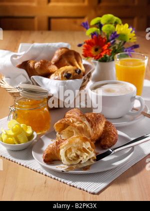 La prima colazione continentale cibo editoriale Foto Stock