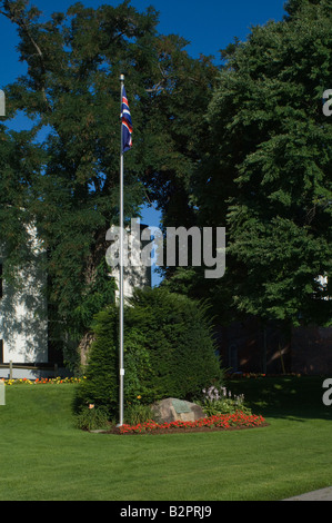 Monumento al Regno Empire lealisti che si stabilirono in Ontario, Canada dopo la guerra degli Stati Uniti di indipendenza. Foto Stock