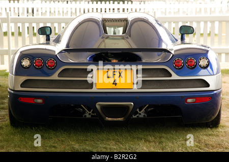 Vista posteriore di una Koenigsegg CCX sul display del 2008 a Londra Motor Show Foto Stock