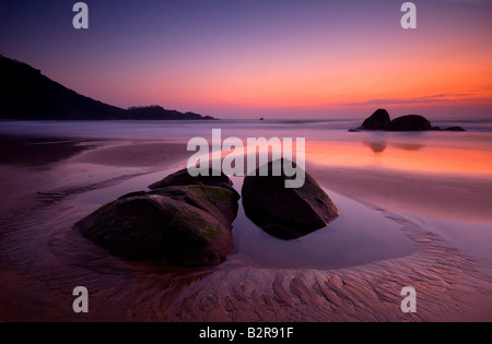 Tramonto sulla spiaggia di Agonda, Goa, India, Asia Foto Stock