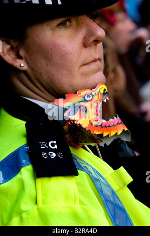 Le operazioni di polizia il Capodanno cinese, Londra 2008 Foto Stock