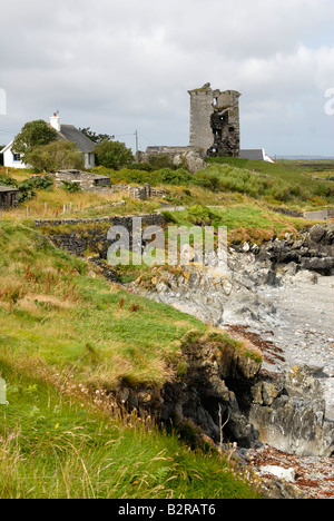 Rinvyle castello vicino Ardnagreevagh, Connemara Foto Stock