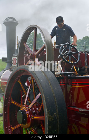 Burrell motore trazione a Masham motore a vapore e organo equo Rally, North Yorkshire Foto Stock