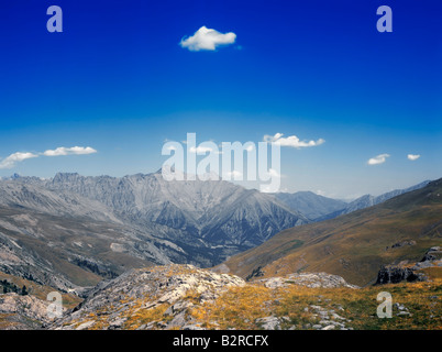 Unione pass summit cime col de la bonnette col de la bonnette restefond Alpes maritimes parco nazionale del Mercantour Alpi francesi Foto Stock