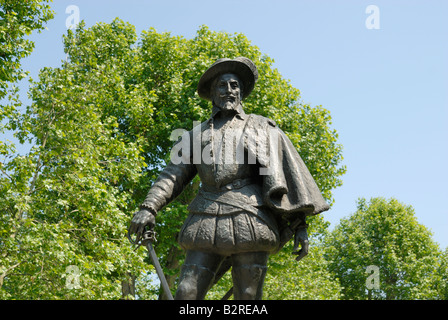 Sir Walter Raleigh statua, Greenwich Foto Stock